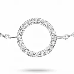 Elegant rund armbånd i sølv med anheng i sølv
