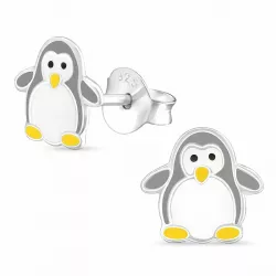 pingvin ørestikker i sølv