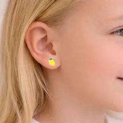 sitron gul ørestikker i sølv - Little Ones