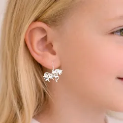 enhjørning øredobber i sølv - Little Ones