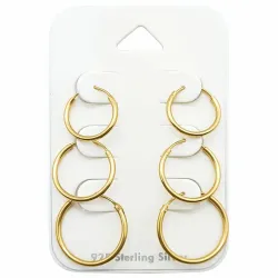 12 x 14 x 16 mm creol i forgylt sølv