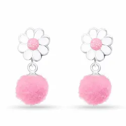 lange blomst øredobber i sølv - Little Ones