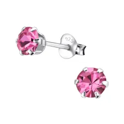 5 mm krystall ørestikker i sølv - Little Ones