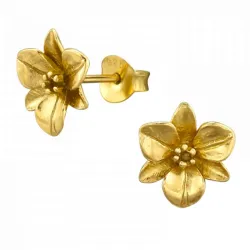 blomst øredobber i forgylt sølv