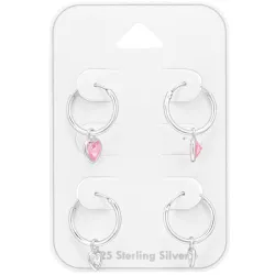 12 mm hjerte creol i sølv - Little Ones