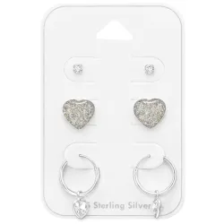 hjerte øredobber i sølv - Little Ones