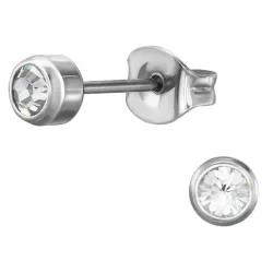 4 mm krystall ørestikker i titanium