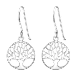 15 mm livets tre øredobber i sølv