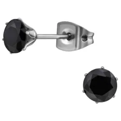 5 mm svart zirkon ørestikker i titanium