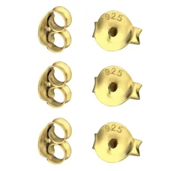 3 par butterflies i forgylt sølv