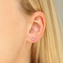 ørestikker i forgylt sølv med lab grown diamant 