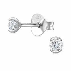 ørestikker i sølv med lab grown diamant 