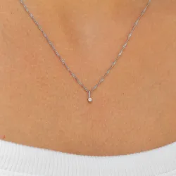 lab grown diamant anheng med halskjede i 925 karat sølv  0,035 ct