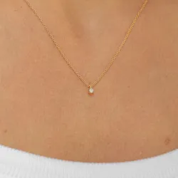 lab grown diamant anheng med halskjede i 925 karat forgylt sølv 0,062 ct