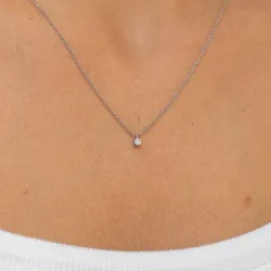 lab grown diamant anheng med halskjede i 925 karat sølv 0,062 ct