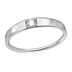 lab grown diamant solitairering i rodinert sølv