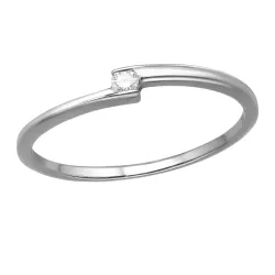 lab grown diamant solitairering i rodinert sølv