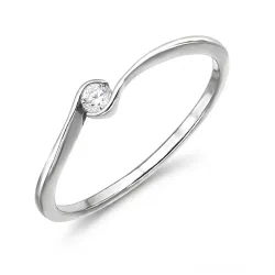 lab grown diamant solitairering i rodinert sølv