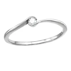 lab grown diamant solitairering i rodinert sølv