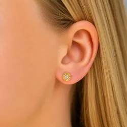 sol lab grown diamant øredobber i forgylt sølv med lab grown diamant 