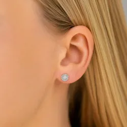 sol lab grown diamant øredobber i rodinert sølv med lab grown diamant 