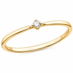 lab grown diamant solitairering i forgylt sølv