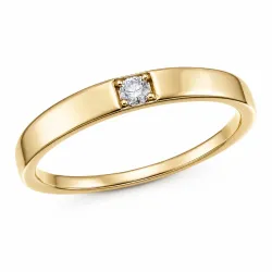 lab grown diamant solitairering i forgylt sølv