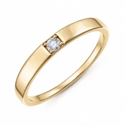 lab grown diamant alliansering i forgylt sølv