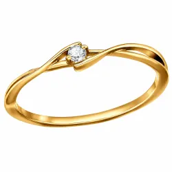 lab grown diamant solitairering i forgylt sølv