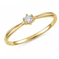 lab grown diamant solitairering i forgylt sølv