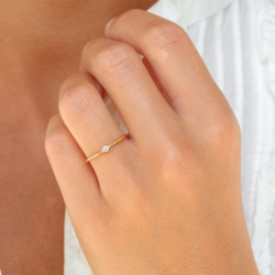 lab grown diamant solitairering i forgylt sølv