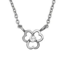 45 cm halskjede med lab grown diamant anheng i sølv 0,035 ct