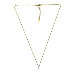 45 cm halskjede med lab grown diamant anheng i forgylt sølv 0,11 ct