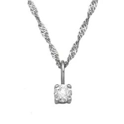 45 cm halskjede med lab grown diamant anheng i sølv 0,11 ct