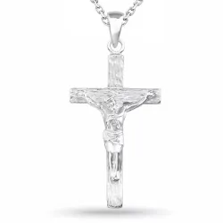 kors halskjede i sølv med anheng i sølv