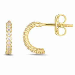 zirkon halvcreol i 9 karat gull med zirkon - Gold Collection