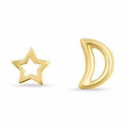 måne og stjerne ørestikker i forgylt sølv