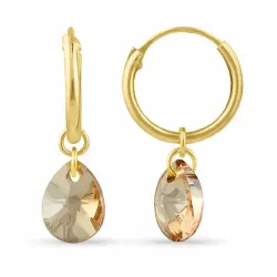 dråpe creol øredobber i forgylt sølv