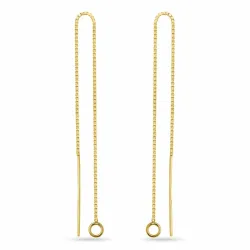 lange kjedeøreringer i forgylt sølv