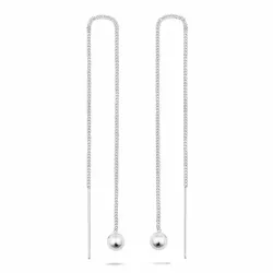 lange kule kjedeøreringer i sølv