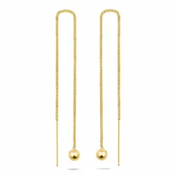 lange kule kjedeøreringer i forgylt sølv