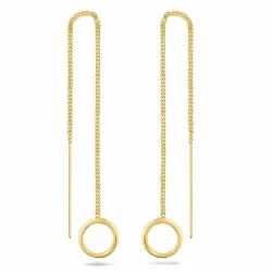 lange rund kjedeøreringer i forgylt sølv