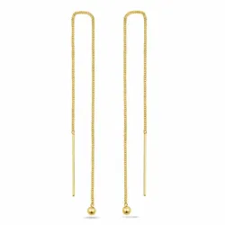 lange kjedeøreringer i forgylt sølv