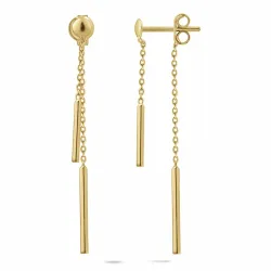 lange kjedeøreringer i forgylt sølv