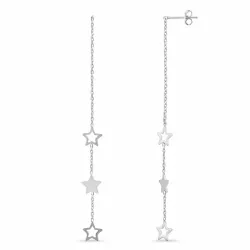 lange stjerne kjedeøreringer i sølv