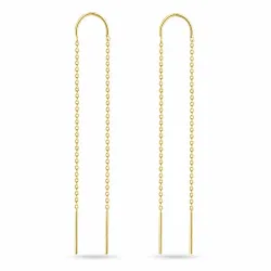 lange kjedeøreringer i forgylt sølv