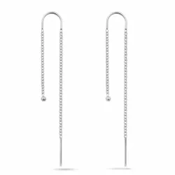 lange kjedeøreringer i sølv