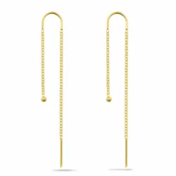 lange kjedeøreringer i forgylt sølv