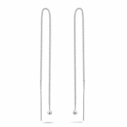 lange kjedeøreringer i sølv