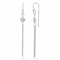 lange kjedeøreringer i sølv